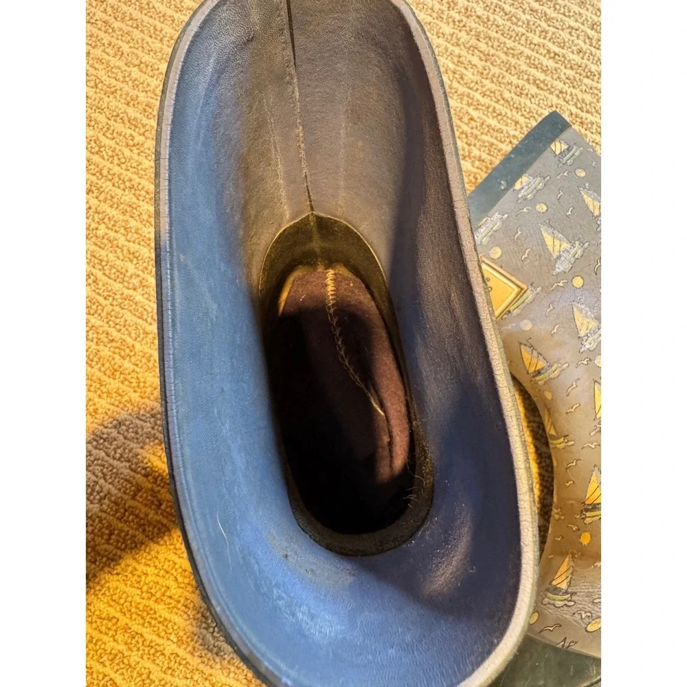 Vineyard Vines Sailboat Rain Boots Martha's Vineyard Grey Rubber Size‎ 6